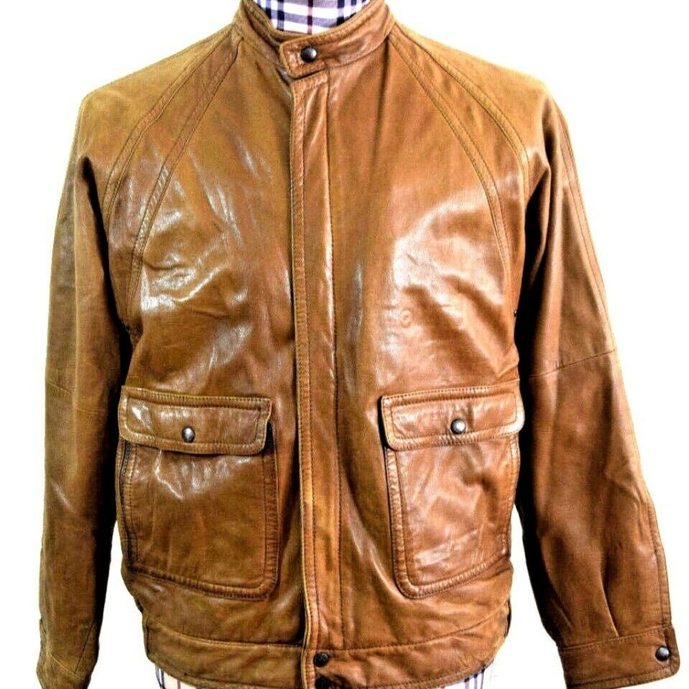 BALLY Mens Leather Brown Italy Jacket 38